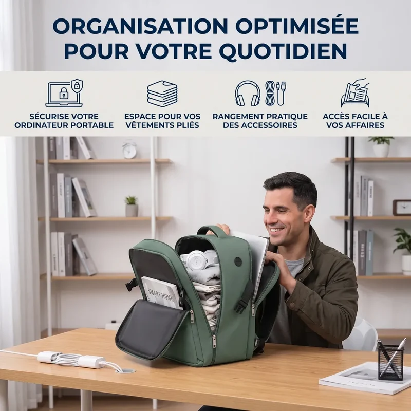 Sac à dos ordinateur homme ValiPack - Ergonomie & Format Cabine
