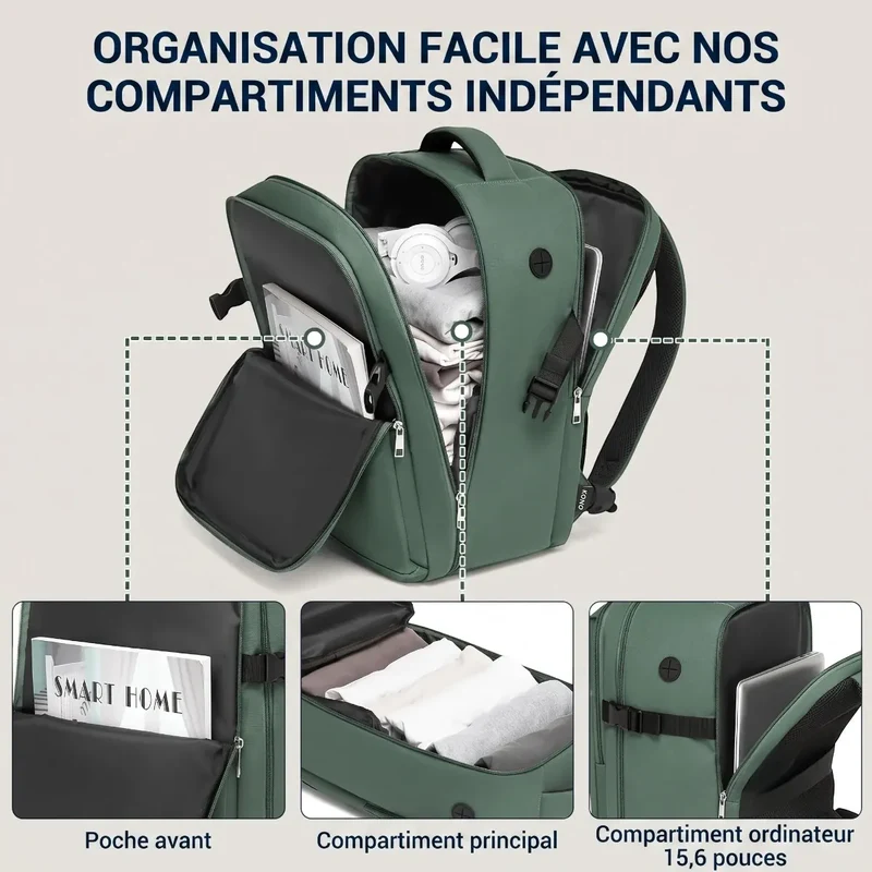 Sac à dos ordinateur homme ValiPack - Ergonomie & Format Cabine