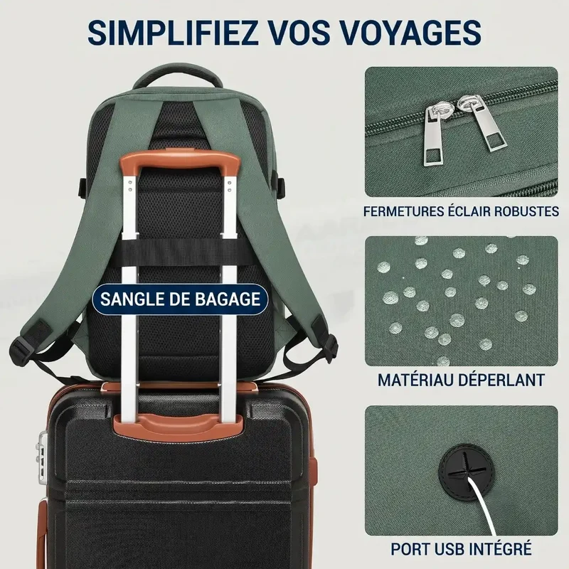 Sac à dos ordinateur homme ValiPack - Ergonomie & Format Cabine