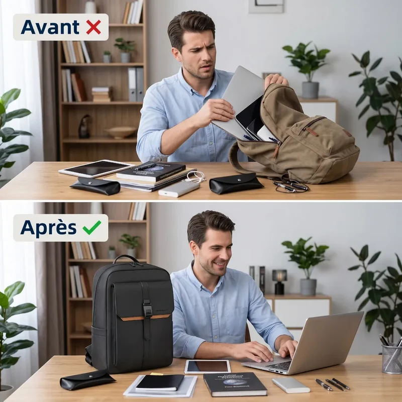 Sac à dos ordinateur homme HK-Stratum - Organisation nomade absolue & Confort postural supérieur