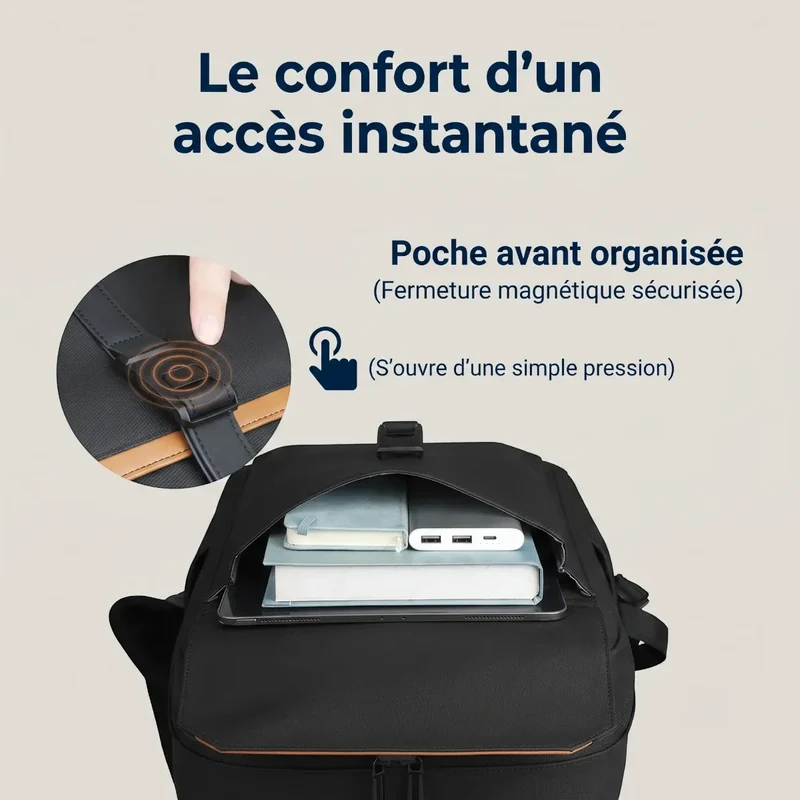 Sac à dos ordinateur homme HK-Stratum - Organisation nomade absolue & Confort postural supérieur