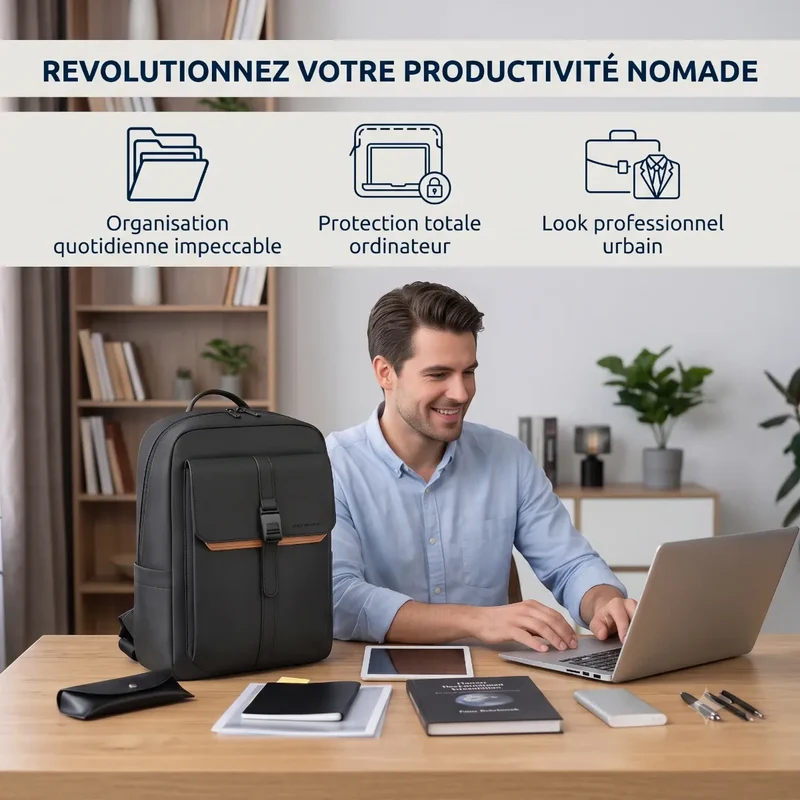Sac à dos ordinateur homme HK-Stratum - Organisation nomade absolue & Confort postural supérieur