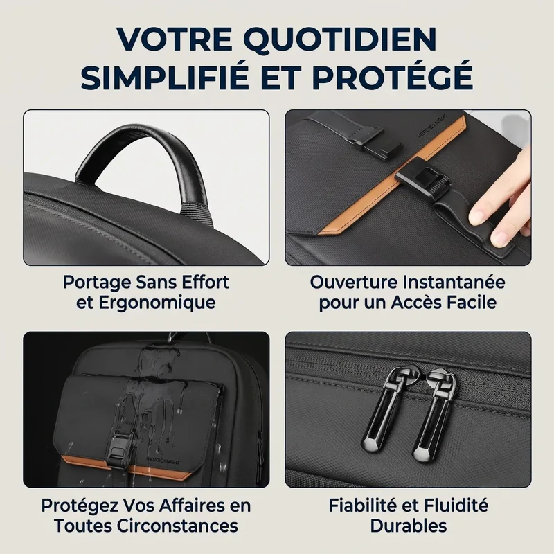 Sac à dos ordinateur homme HK-Stratum - Organisation nomade absolue & Confort postural supérieur