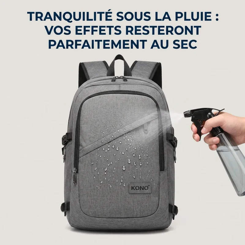 Sac à dos ordinateur homme KonoSync - Organisation nomade parfaite & Confort biomécanique