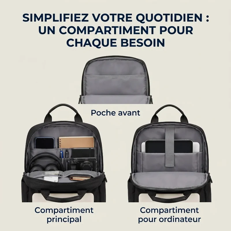 Sac à dos ordinateur homme Omni-Pack - Confort postural absolu & Organisation nomade optimale