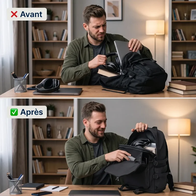 Sac à dos ordinateur homme Asymek - Soulagez votre dos au quotidien & Boostez votre productivité mobile