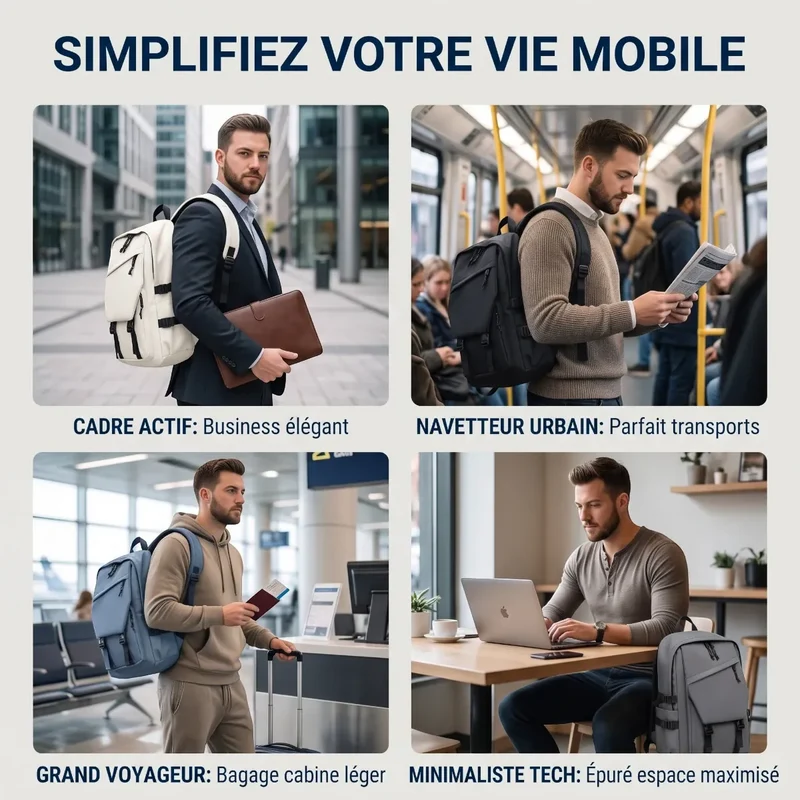 Sac à dos ordinateur homme Asymek - Soulagez votre dos au quotidien & Boostez votre productivité mobile