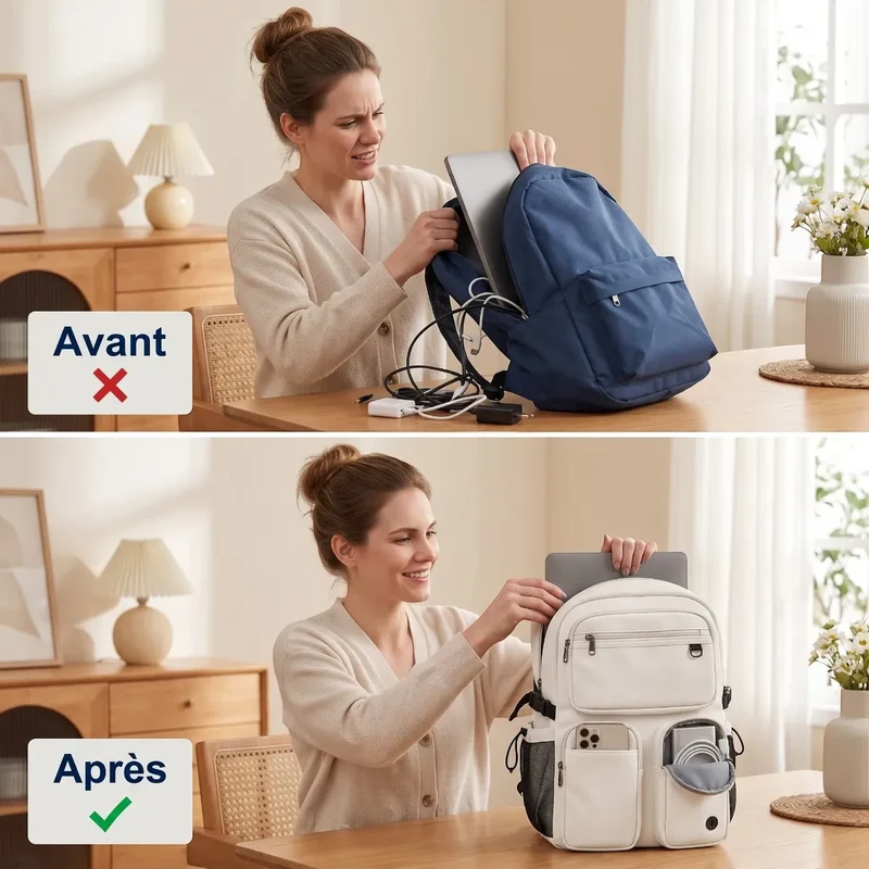 Sac à dos ordinateur femme Urbana - Confort biomécanique et mobilité fluide