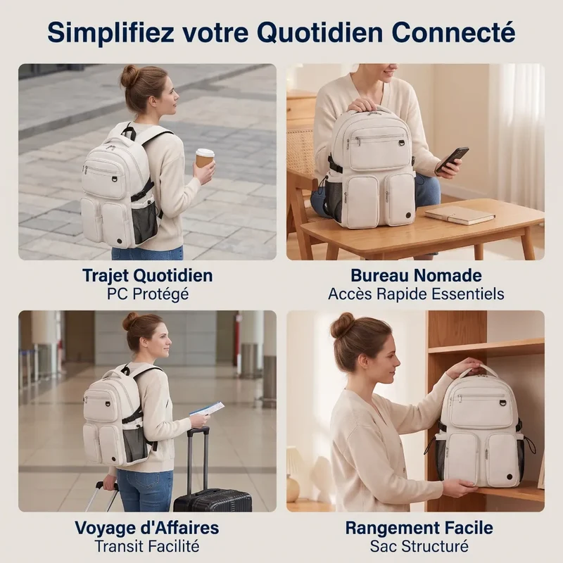 Sac à dos ordinateur femme Urbana - Confort biomécanique et mobilité fluide