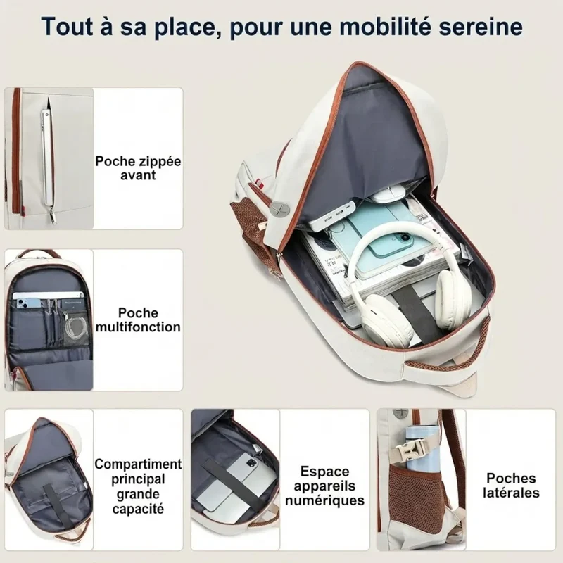 Sac à dos ordinateur femme Avena - L'élégance mobile sans tension