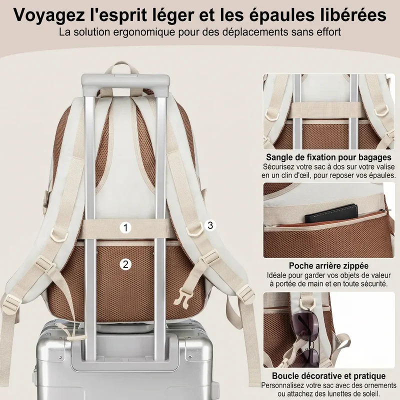Sac à dos ordinateur femme Avena - L'élégance mobile sans tension