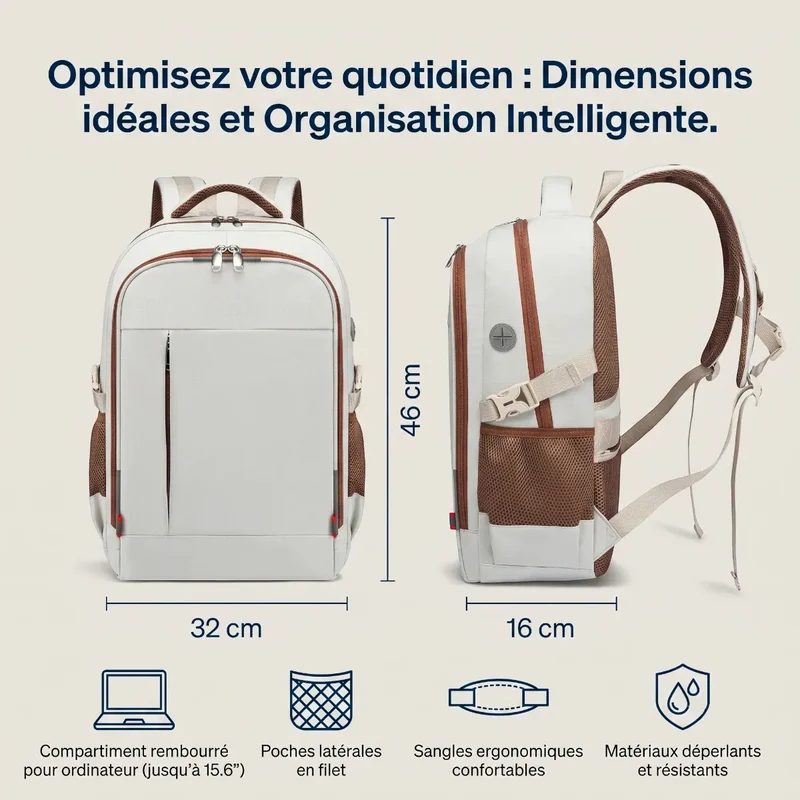 Sac à dos ordinateur femme Avena - L'élégance mobile sans tension