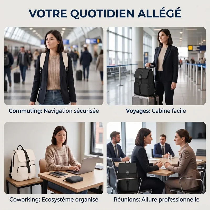 Sac à dos ordinateur femme Zéphira - Libérez vos épaules avec élégance