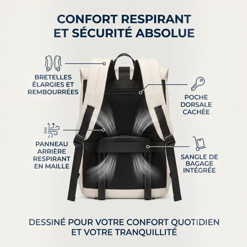 Sac à dos ordinateur femme Zéphira - Libérez vos épaules avec élégance