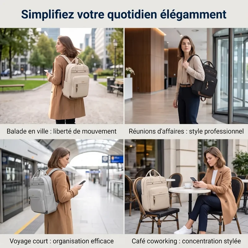 Sac à dos ordinateur femme Duna - Élégance mobile et posture préservée