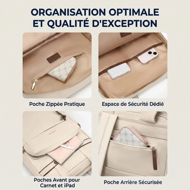 Sac à dos ordinateur femme Duna - Élégance mobile et posture préservée
