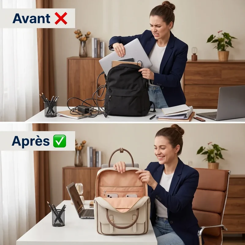 Sac à dos ordinateur femme Lotusia - Mobilité élégante sans fatigue