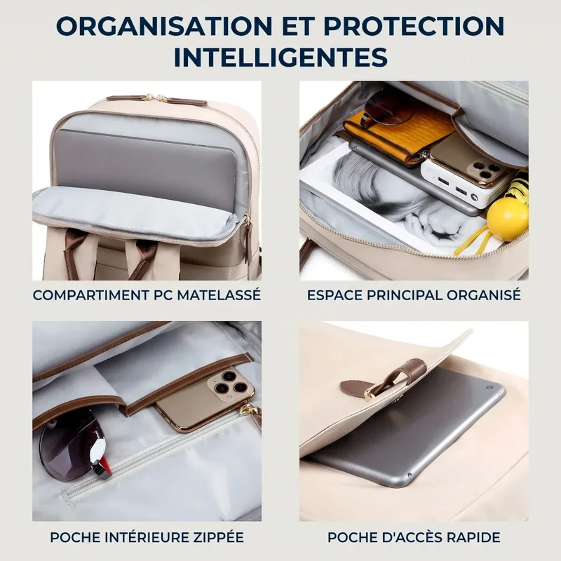 Sac à dos ordinateur femme Helya - L'élégance ergonomique en mouvement
