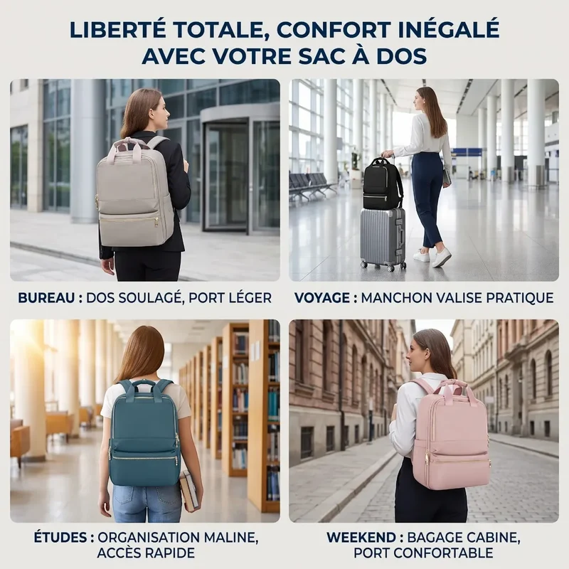 Sac à dos ordinateur femme Lyra - L'excellence ergonomique en mouvement