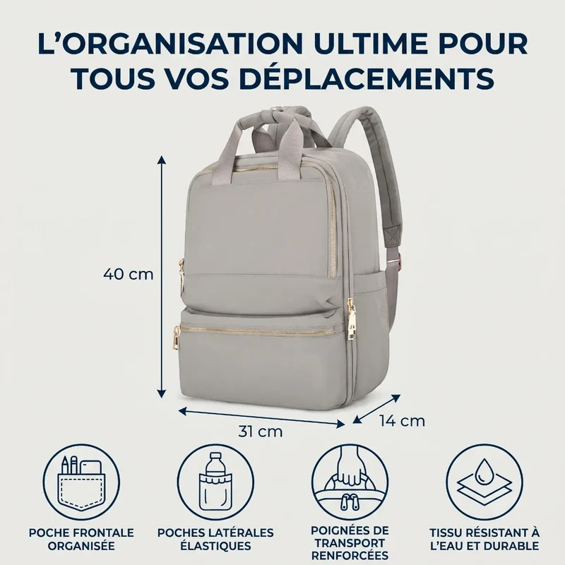 Sac à dos ordinateur femme Lyra - L'excellence ergonomique en mouvement