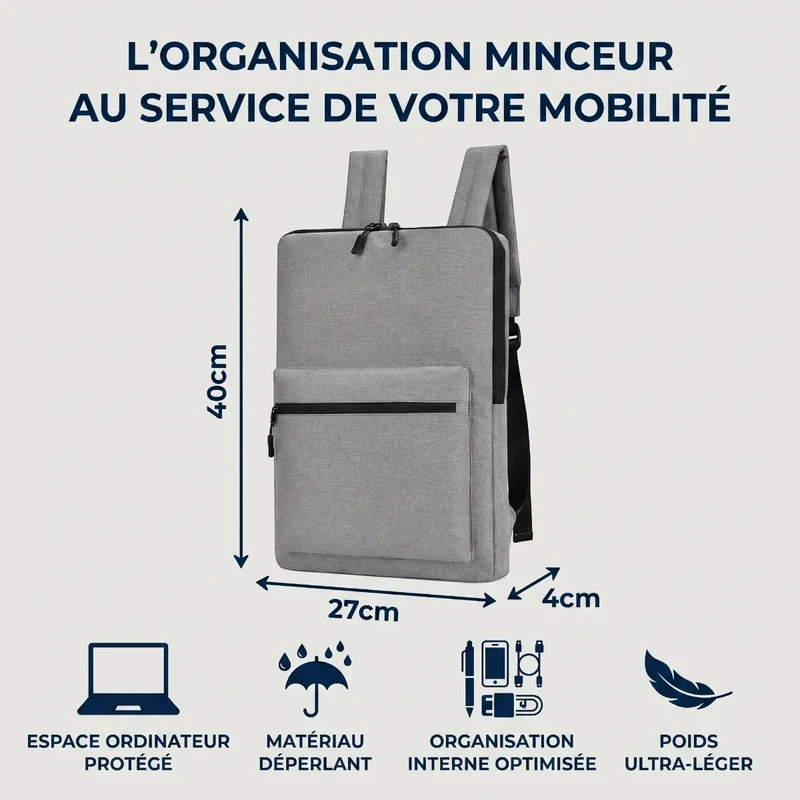 Sac à dos ordinateur femme Pluma - Finesse et légèreté absolues