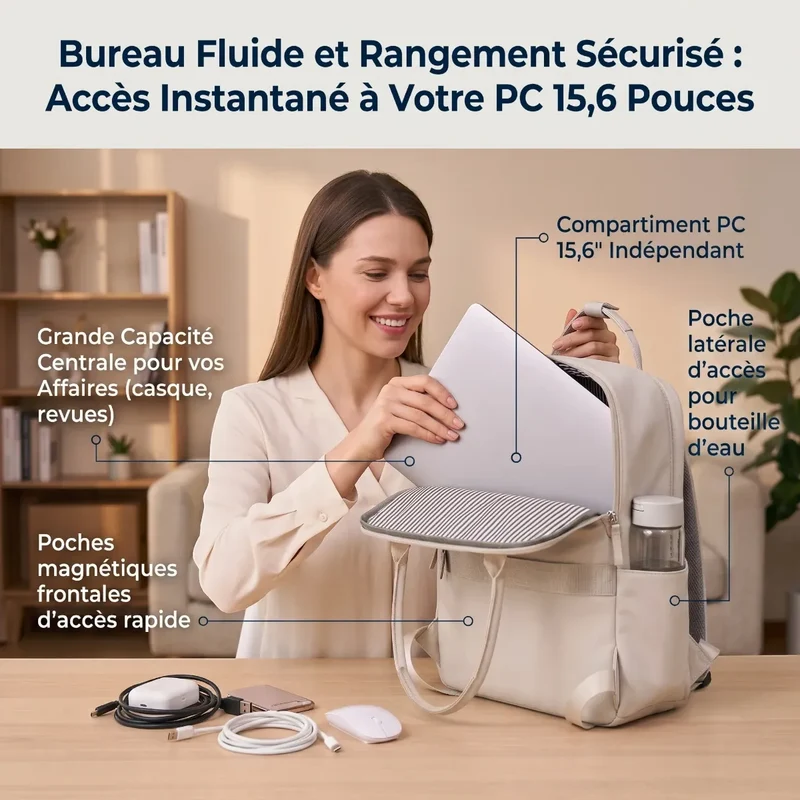 Sac à dos ordinateur femme Kora - Allégez vos déplacements quotidiens