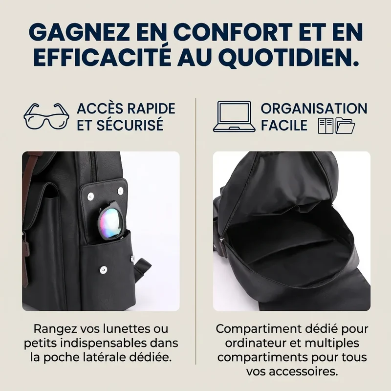 Sac à dos ordinateur femme Linéa - L'élégance nomade sans effort