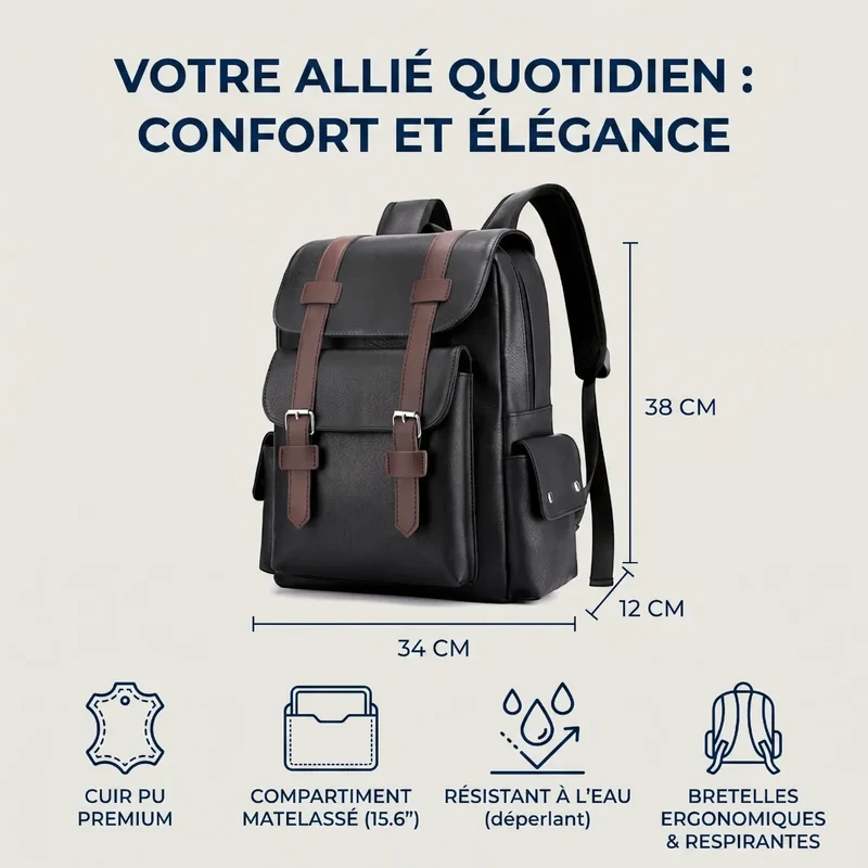Sac à dos ordinateur femme Linéa - L'élégance nomade sans effort