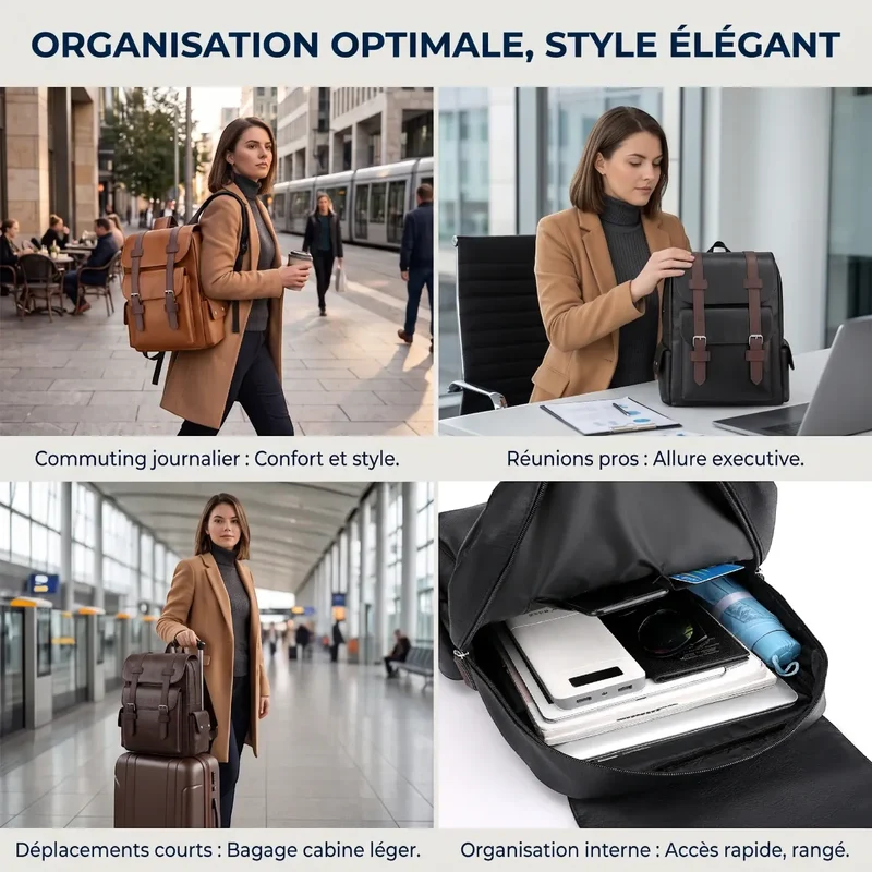 Sac à dos ordinateur femme Linéa - L'élégance nomade sans effort