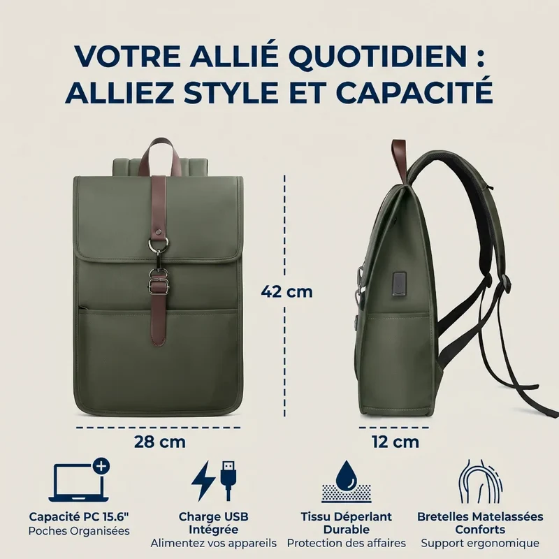 Sac à dos ordinateur femme Alma - Allégez votre quotidien avec style