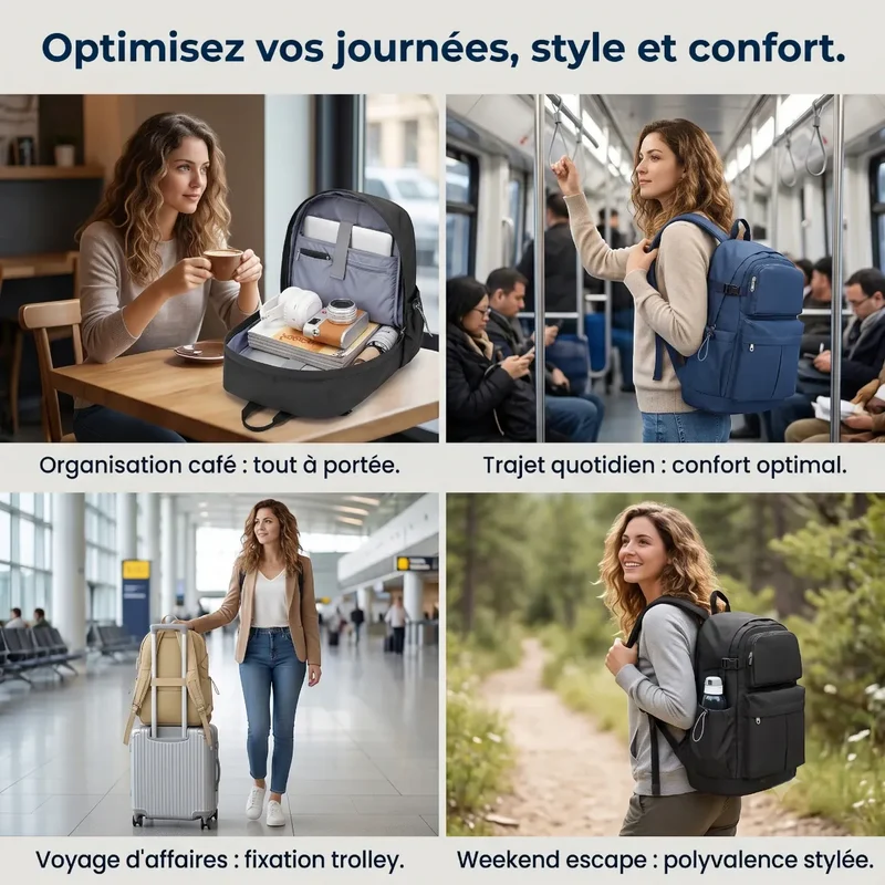 Sac à dos ordinateur femme Libra - L'équilibre parfait du mouvement