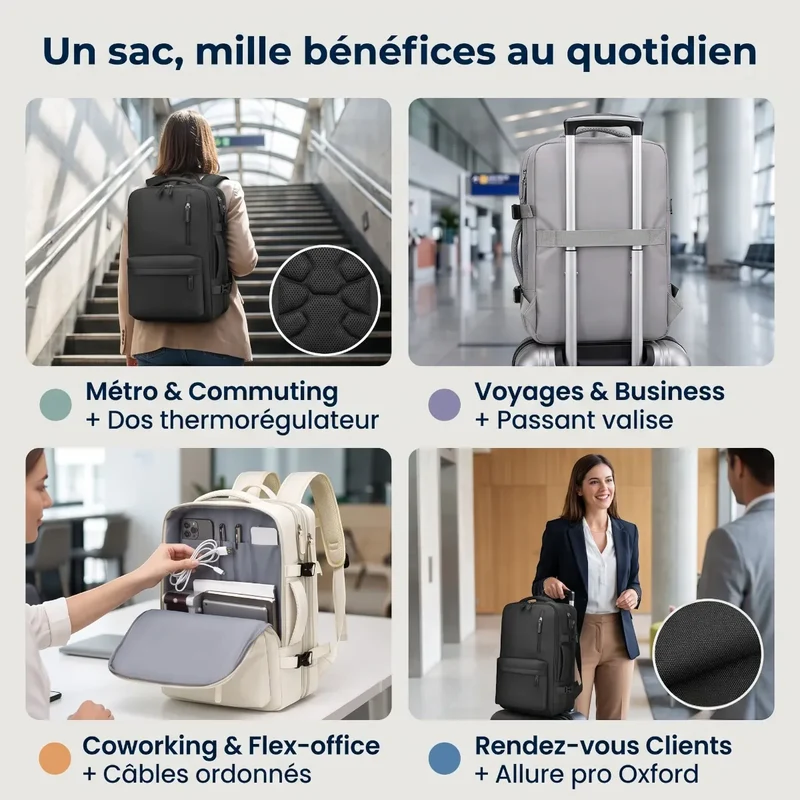 Sac à dos ordinateur femme AeroPro - Le confort postural en mouvement