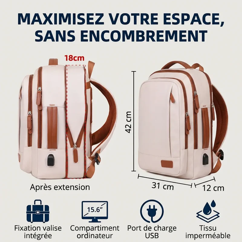 Sac à dos ordinateur femme Prisme - Révolutionnez vos trajets urbains