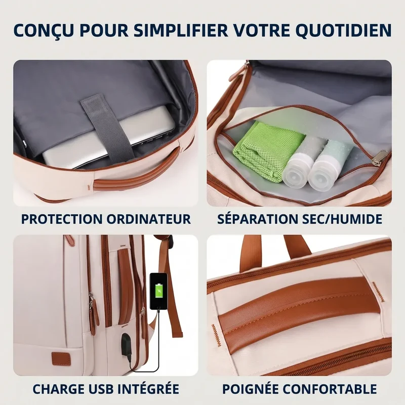 Sac à dos ordinateur femme Prisme - Révolutionnez vos trajets urbains