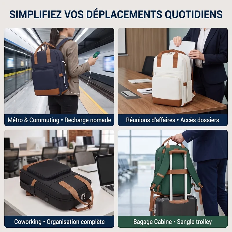 Sac à dos ordinateur femme Kono - Le confort nomade absolu