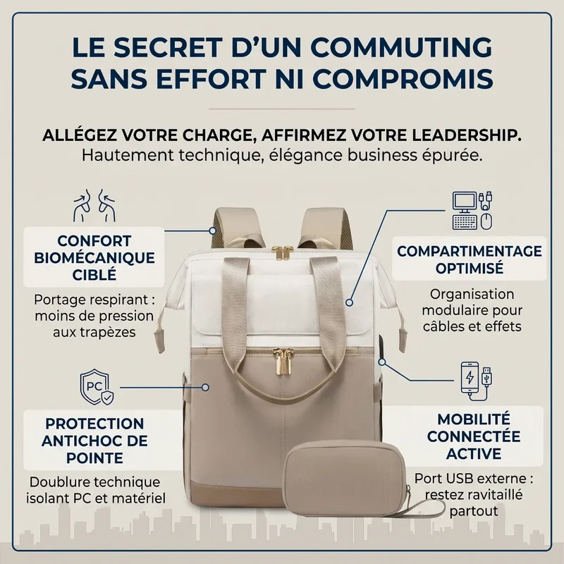 Sac à dos ordinateur femme Albane - Libérez votre posture au quotidien