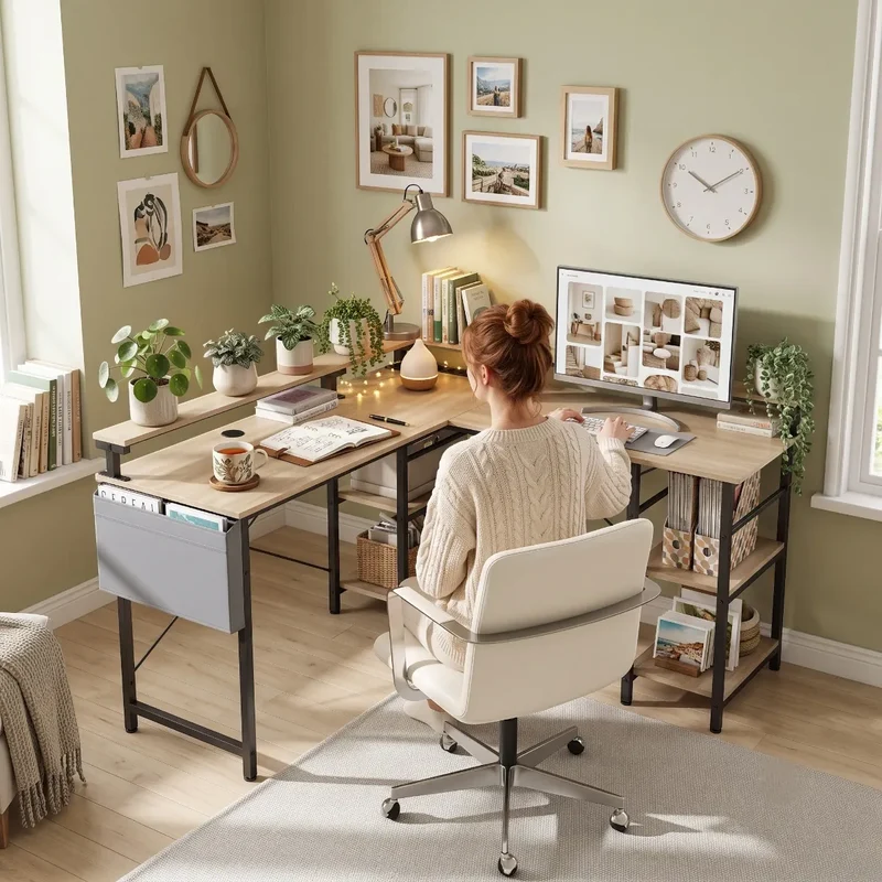 Bureau d'angle industriel Kave - Modulable Avec rangements Réversible