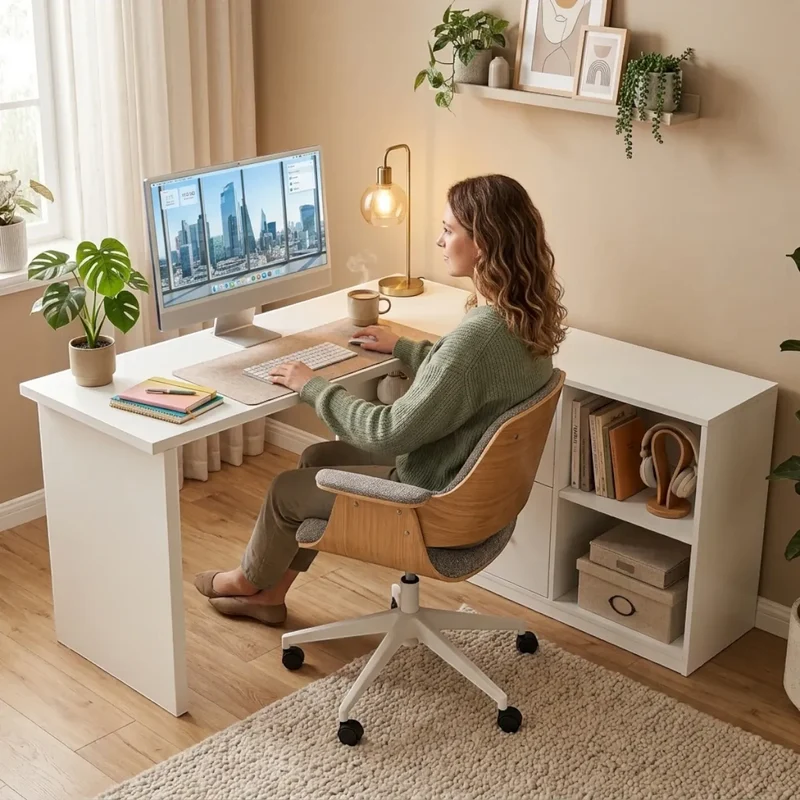 Bureau d'angle Vertigo - Modulable, avec Rangements & Gain de Place