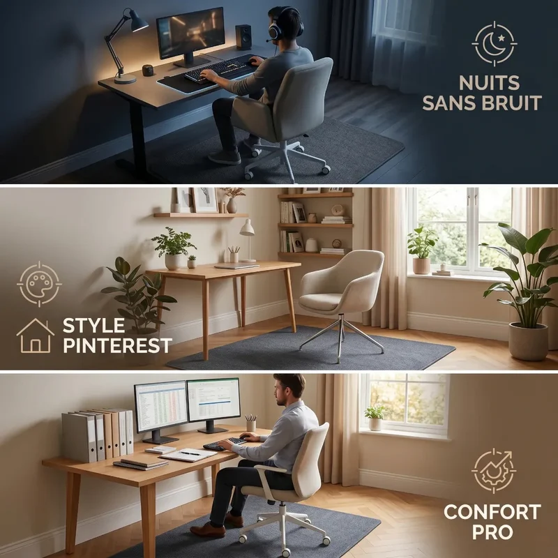 Tapis de Chaise de Bureau ZenSpace Shield 90x120cm | Sauvez Votre Parquet, Libérez Vos Lombaires, Zéro Rayure Garantie