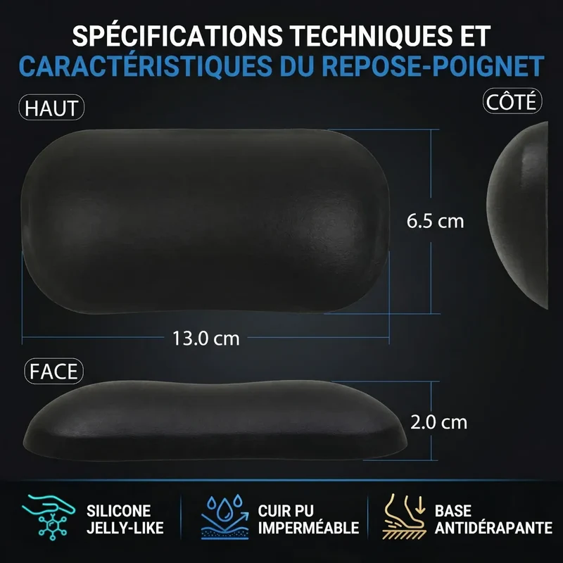 Repose poignet souris ErgoGlide | Alignement Neutre & Silicone Haute Résilience