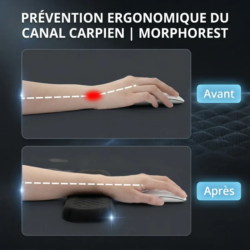 Repose poignet clavier / souris MorphoRest | Alignement Neutre & Mousse Haute Densité