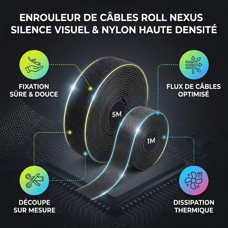 Enrouleur de câbles Roll Nexus | Silence Visuel & Nylon Haute Densité