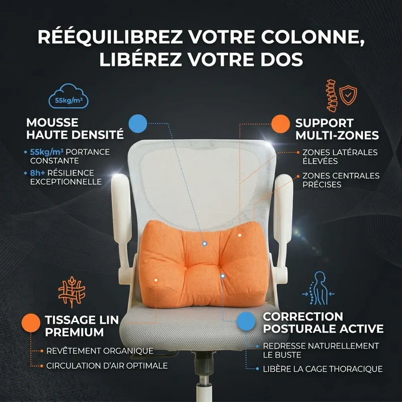 Coussin Lombaire Ergonomique Cocon Morpho - Soutien & Posture