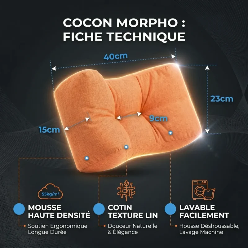Coussin Lombaire Ergonomique Cocon Morpho - Soutien & Posture
