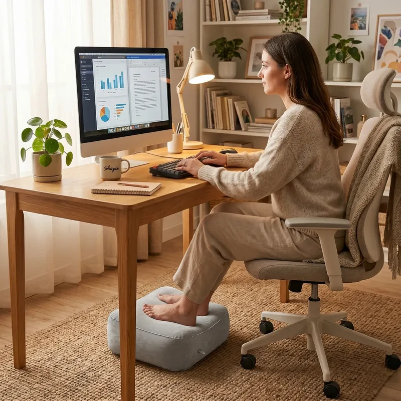 Repose-pieds ergonomique Aero Step : Polymère Soft-Touch - Gonflable et Transportable - Posture & Circulation