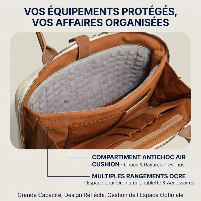 Sac ordinateur femme Constance - Confort Ergonomique & Allure Chic