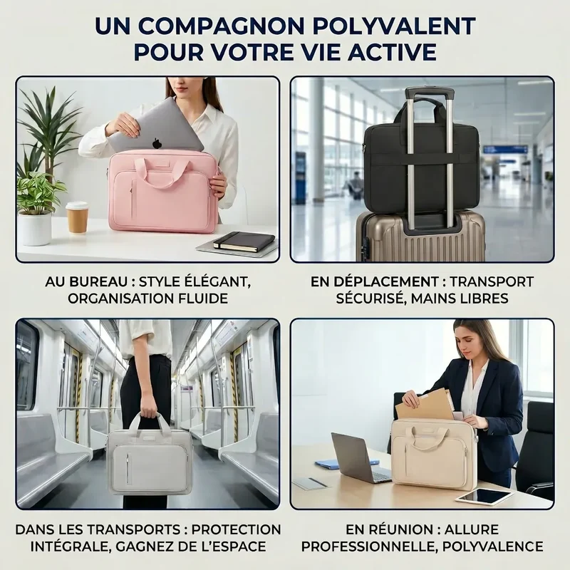 Sacoche ordinateur pour femme Le Cocon - Minimalisme élégant & Protection intégrale