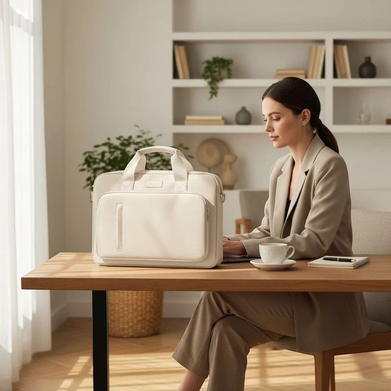 Sacoche ordinateur pour femme Le Cocon - Minimalisme élégant & Protection intégrale