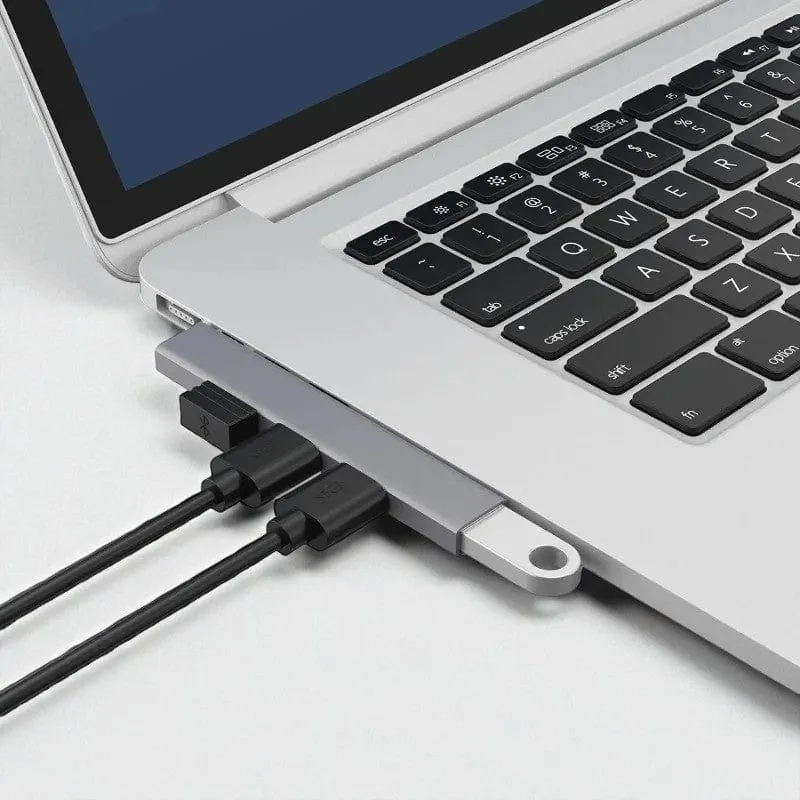 Hub USB 4-en-1 en Aluminium - Extension Clip pour PC Portable (USB & USB-C)