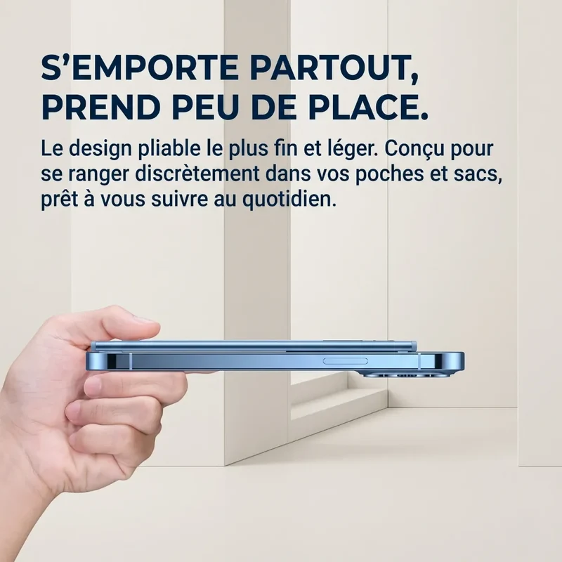 Support pour téléphone AeroRise Pro en Aluminium - Pliable pour Bureau et Lit – Alignement Optique et Confort Postural